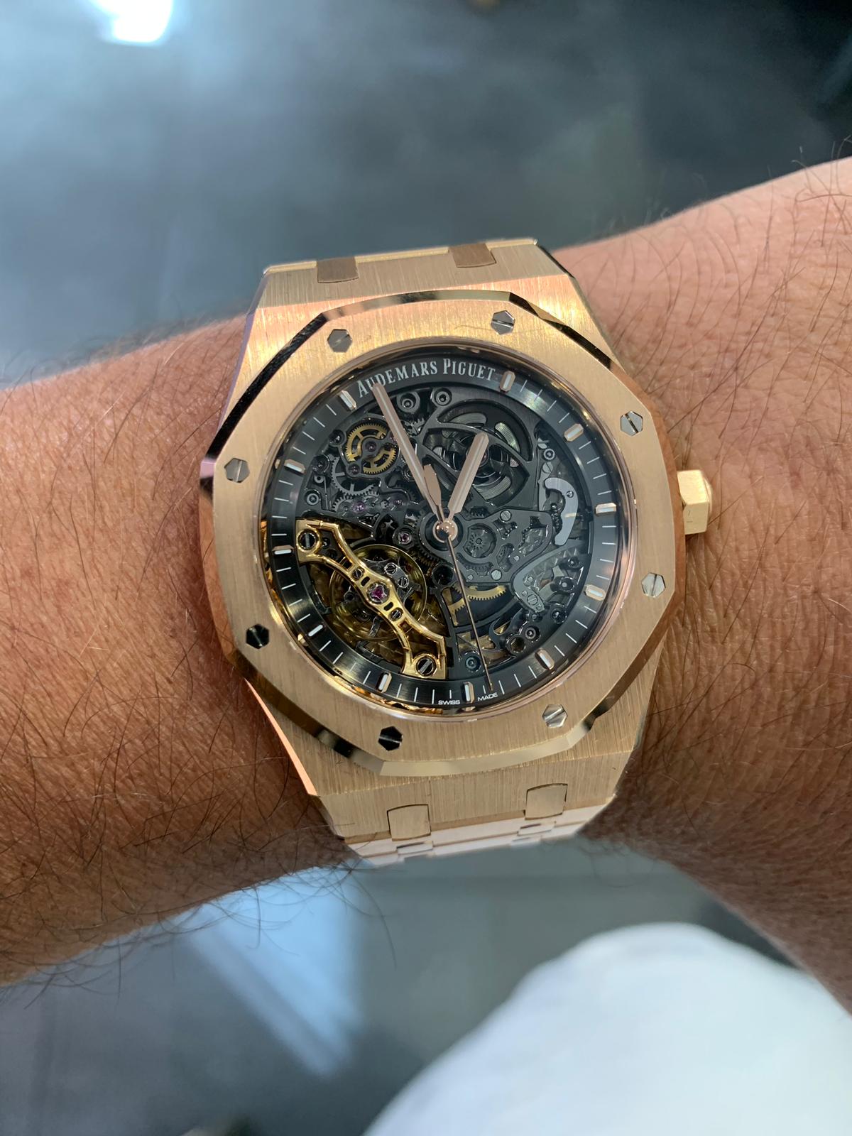 AUDE_MARS PIGU_ET AP ROYAL OAK ROSE GOLD SKELETON | fusionchrono.store