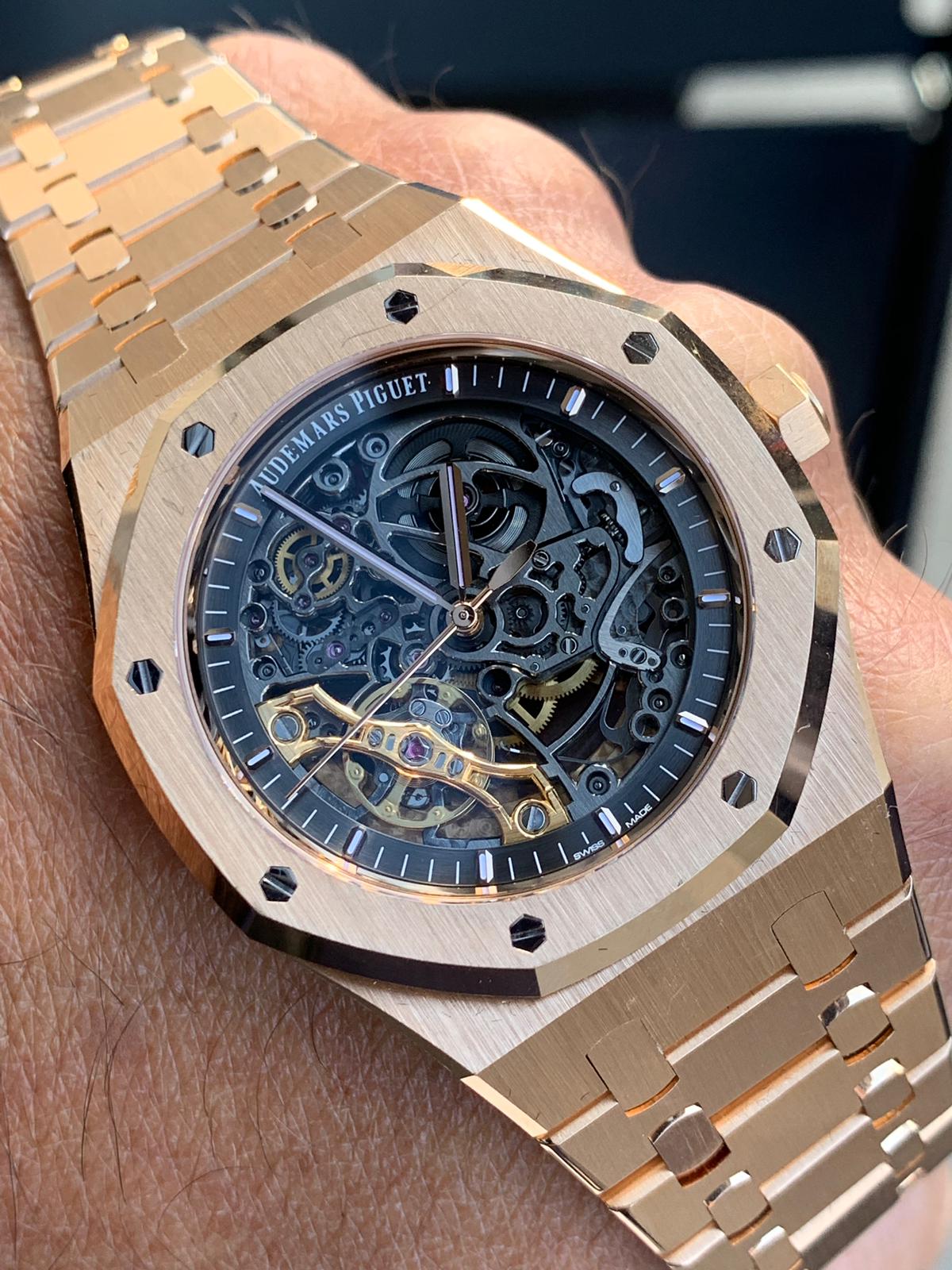 AUDE_MARS PIGU_ET AP ROYAL OAK ROSE GOLD SKELETON | fusionchrono.store