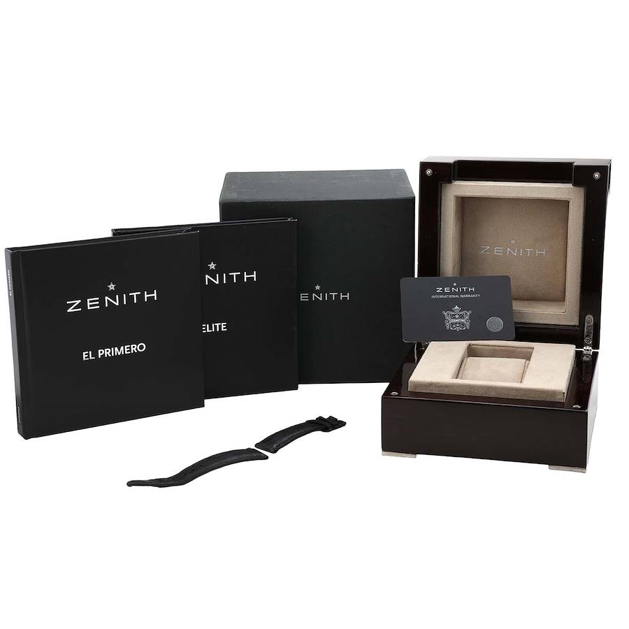 Zen_ith Cap_tain Power Reserve Rose Gold Mens Watch Box Card