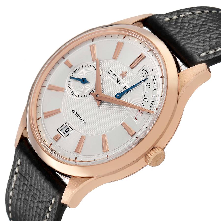 Zen_ith Cap_tain Power Reserve Rose Gold Mens Watch Box Card