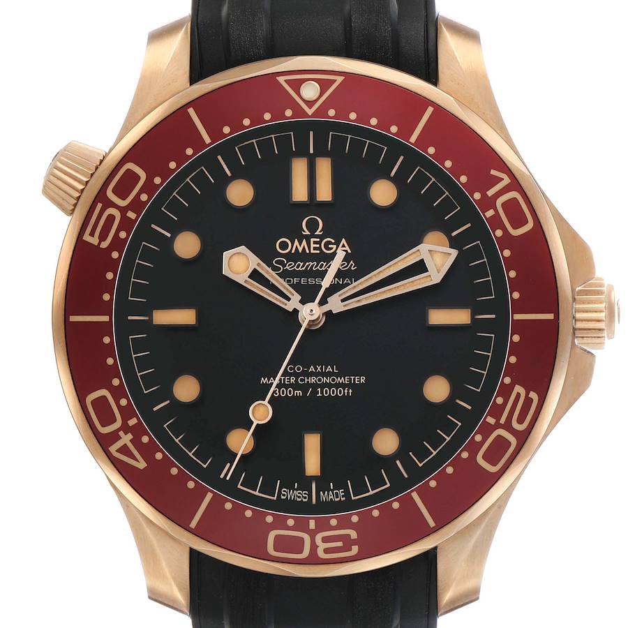 Ome_ga Seama_ster Diver 300M Bronze Gold Mens Watch  Box Card