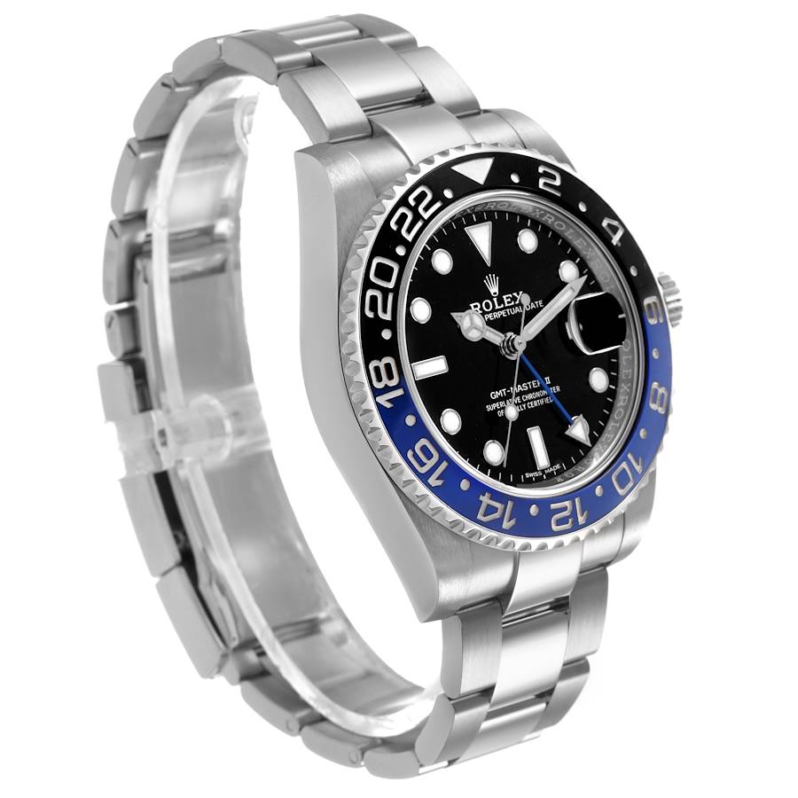 Ro_lex GMT Master II Black Blue Batman Bezel Steel Mens Watch