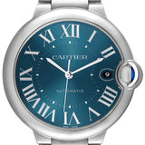 Car_tier Ballon_ Bleu  Blue Dial Steel Mens Watch  Box Card