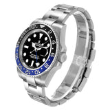 Ro_lex GMT Master II Black Blue Batman Bezel Steel Mens Watch