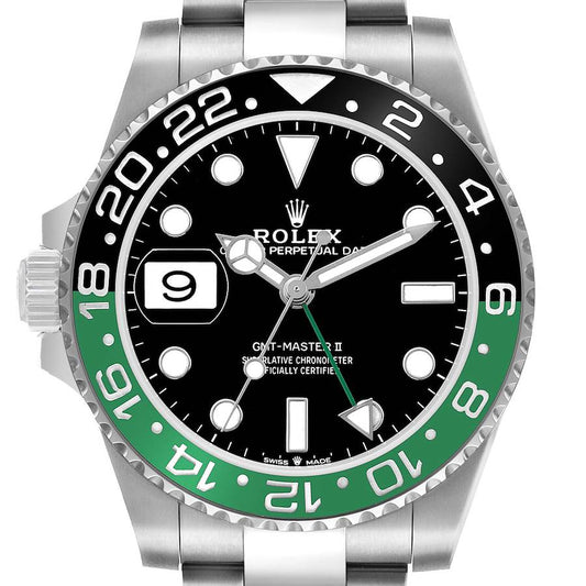 Ro_lex GMT _Master Steel Sprite Green Black Bezel Mens Watch