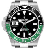 Ro_lex GMT _Master Steel Sprite Green Black Bezel Mens Watch