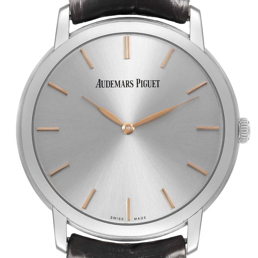 Aude_mars Piguet Jules Extra Thin Silver Dial White Gold Watch