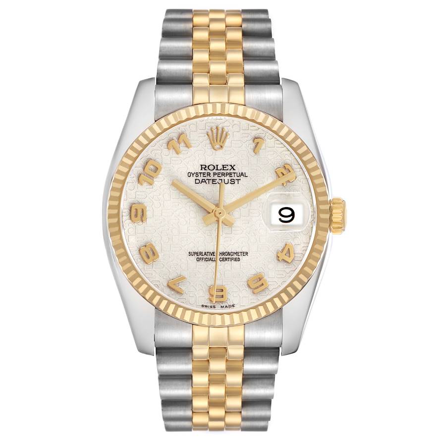 Ro_lex Datejust Steel Yellow Gold Anniversary Dial Mens Watch