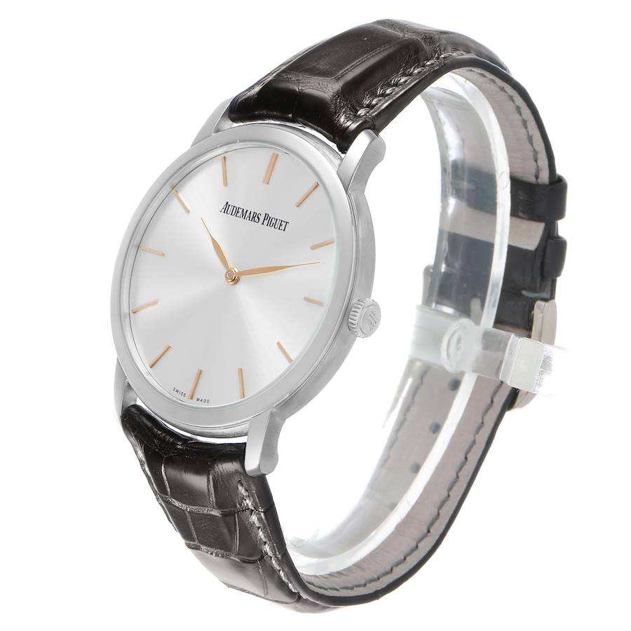 Aude_mars Piguet Jules Extra Thin Silver Dial White Gold Watch