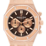Aude_mars Piguet Ro_yal Oak Brown Dial Rose Gold Watch