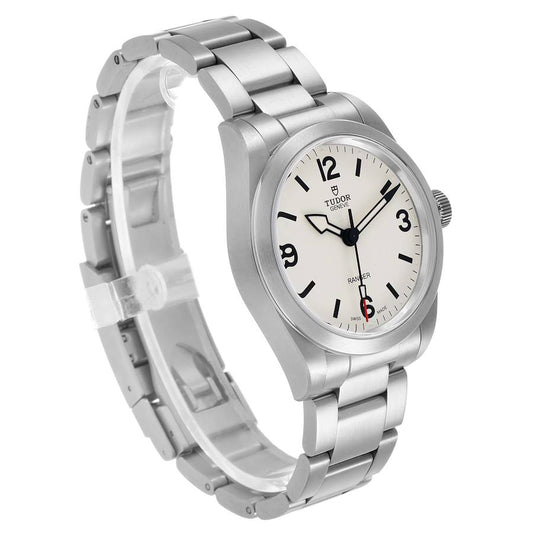 Tud_or Ran_ger  Beige Dial_ Steel Mens Watch  Box Card