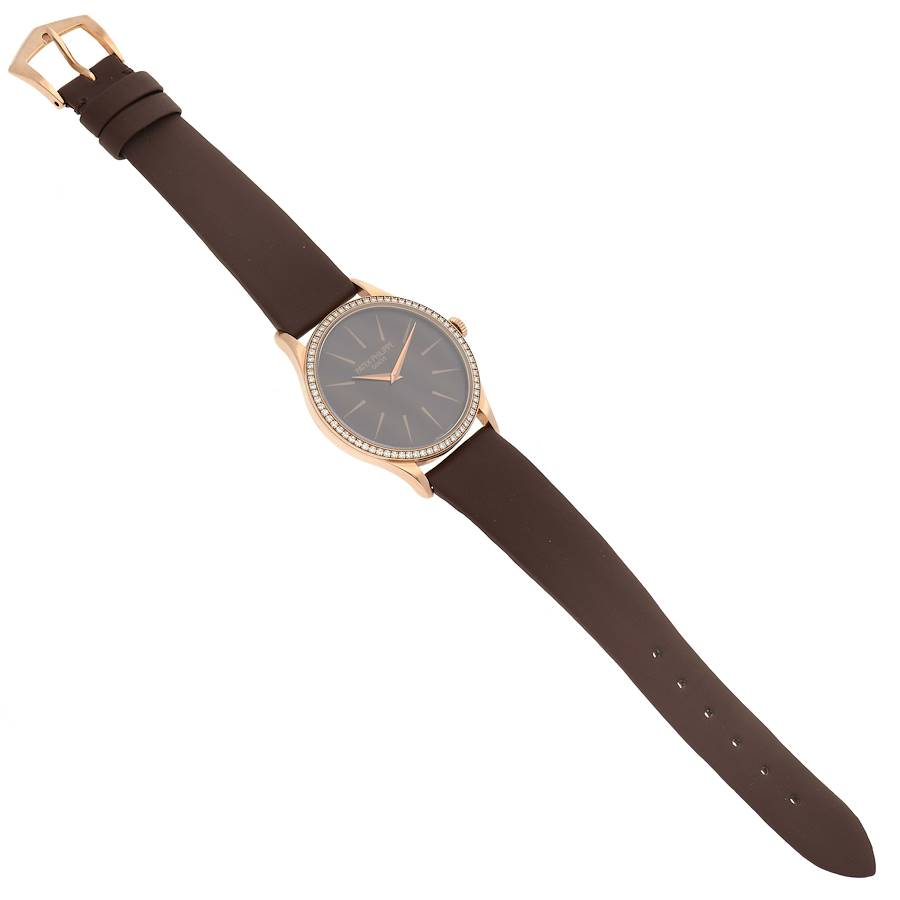 Patek _Philippe Calatrava Rose Gold Brown Dial Diamond Ladies Watch