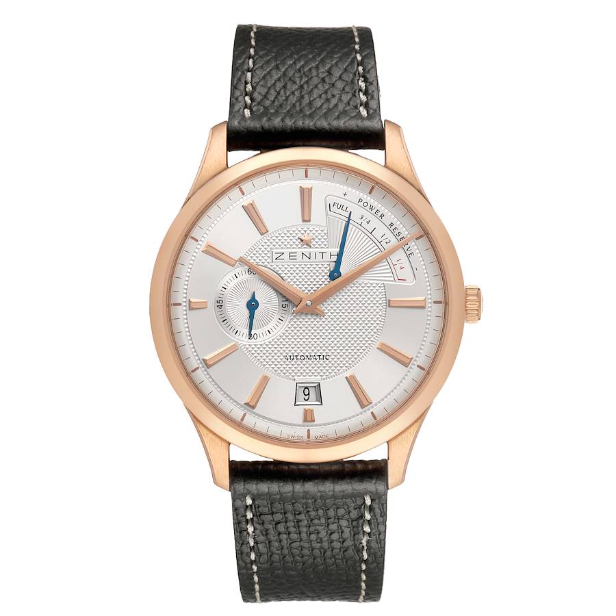 Zen_ith Cap_tain Power Reserve Rose Gold Mens Watch Box Card