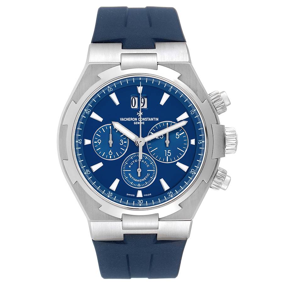 Vach_eron Const_antin Overseas Chronograph Blue Dial Watch