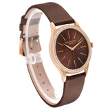 Patek _Philippe Calatrava Rose Gold Brown Dial Diamond Ladies Watch
