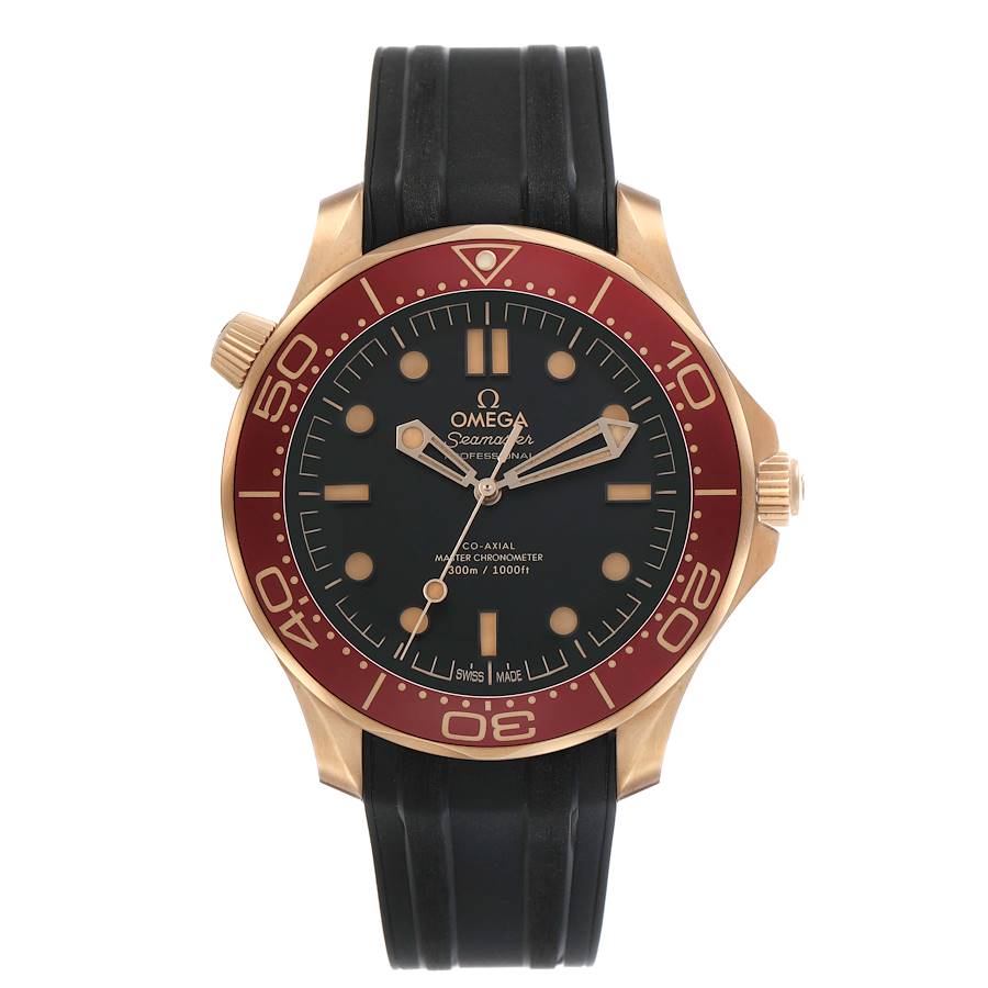 Ome_ga Seama_ster Diver 300M Bronze Gold Mens Watch  Box Card