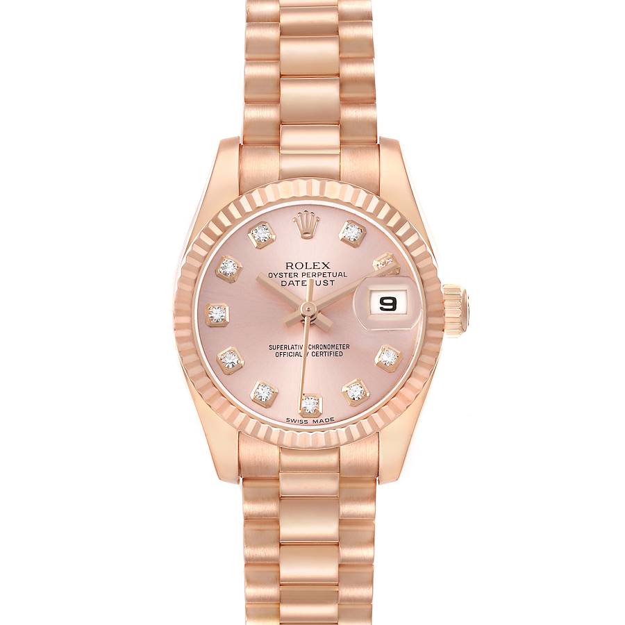 Rol_ex President Datejust Rose Gold Diamond Ladies Watch