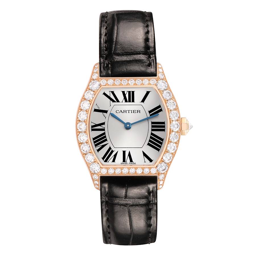 Cartier _Tortue Rose Gold Diamond Bezel Ladies Watch WA