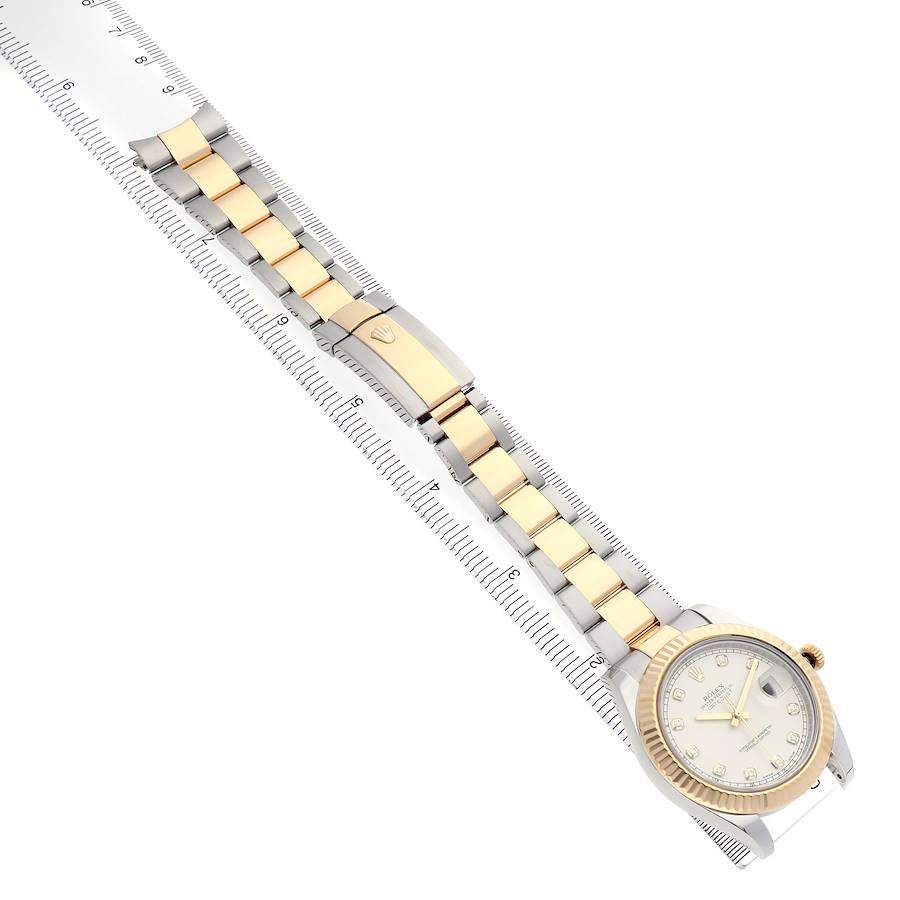 Rol_ex Date_just  Steel Yellow Gold Silver Diamond Mens Watch