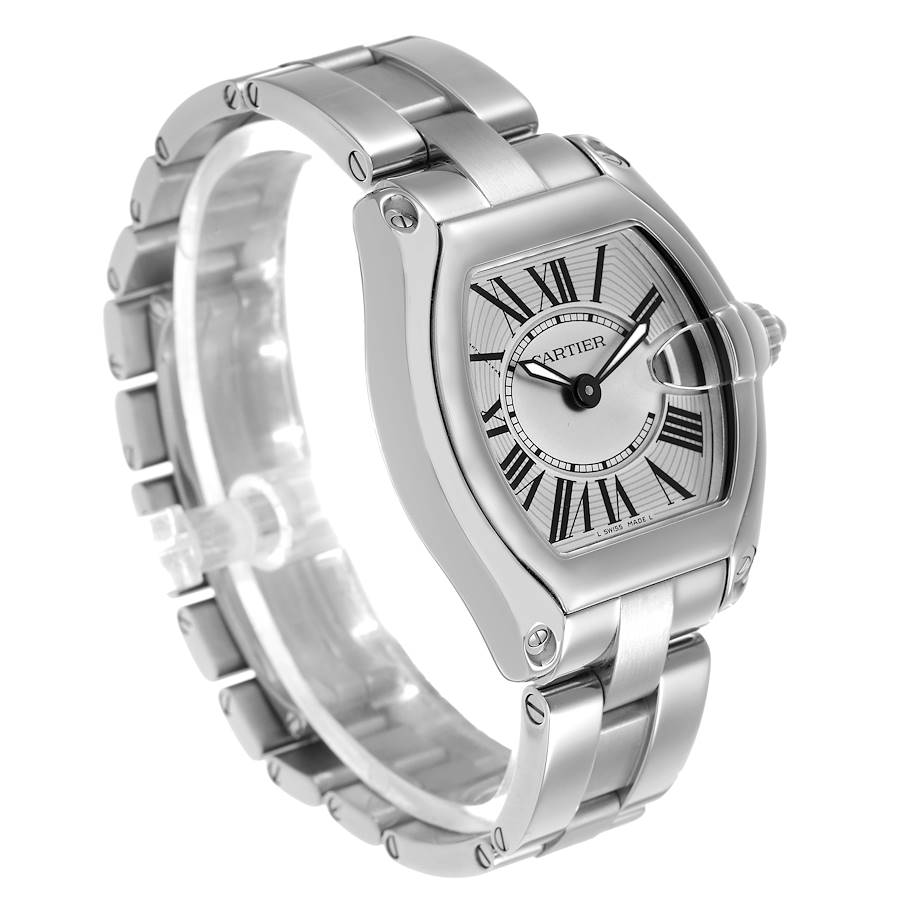 Cartier _ Roadster Small Steel Silver Dial Ladies Watch W Card