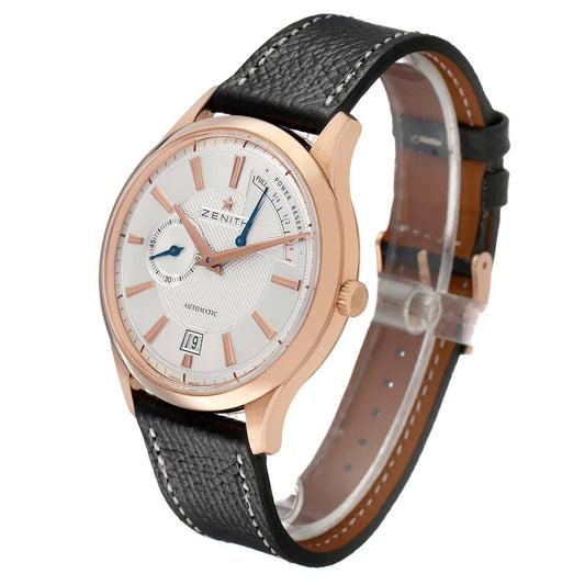 Zen_ith Cap_tain Power Reserve Rose Gold Mens Watch Box Card