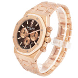 Aude_mars Piguet Ro_yal Oak Brown Dial Rose Gold Watch