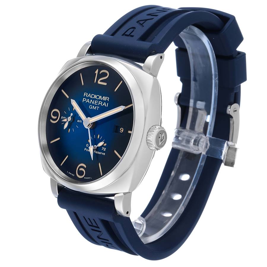 Pane_rai Radi_omir  GMT Power Reserve Steel Mens Watch Box Papers