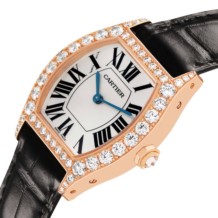 Cartier _Tortue Rose Gold Diamond Bezel Ladies Watch WA
