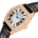 Cartier _Tortue Rose Gold Diamond Bezel Ladies Watch WA