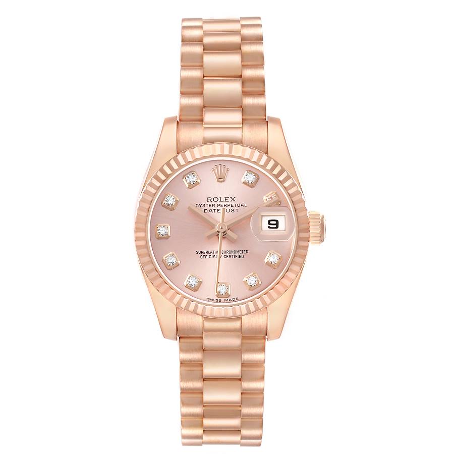 Rol_ex President Datejust Rose Gold Diamond Ladies Watch