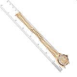 Ro_lex President Yellow Gold Diamond Ruby Dial Ladies Watch
