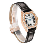 Cartier _Tortue Rose Gold Diamond Bezel Ladies Watch WA