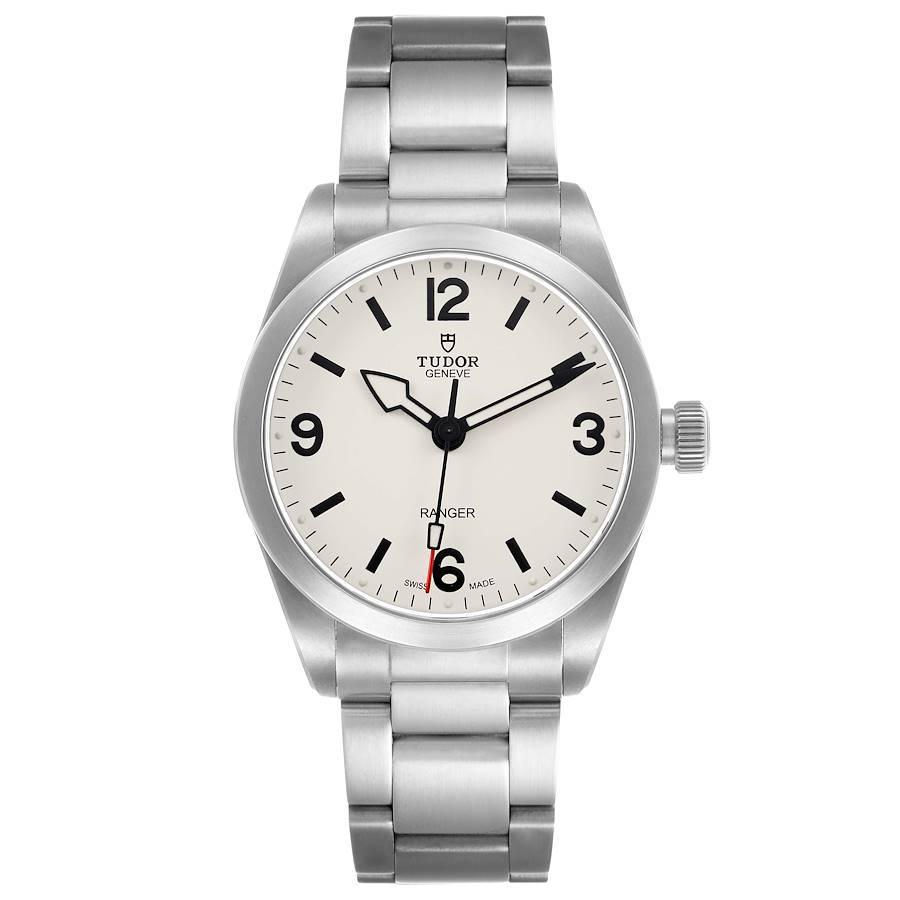 Tud_or Ran_ger  Beige Dial_ Steel Mens Watch  Box Card