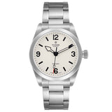 Tud_or Ran_ger  Beige Dial_ Steel Mens Watch  Box Card