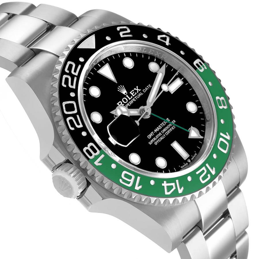 Ro_lex GMT _Master Steel Sprite Green Black Bezel Mens Watch