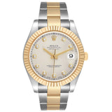 Rol_ex Date_just  Steel Yellow Gold Silver Diamond Mens Watch