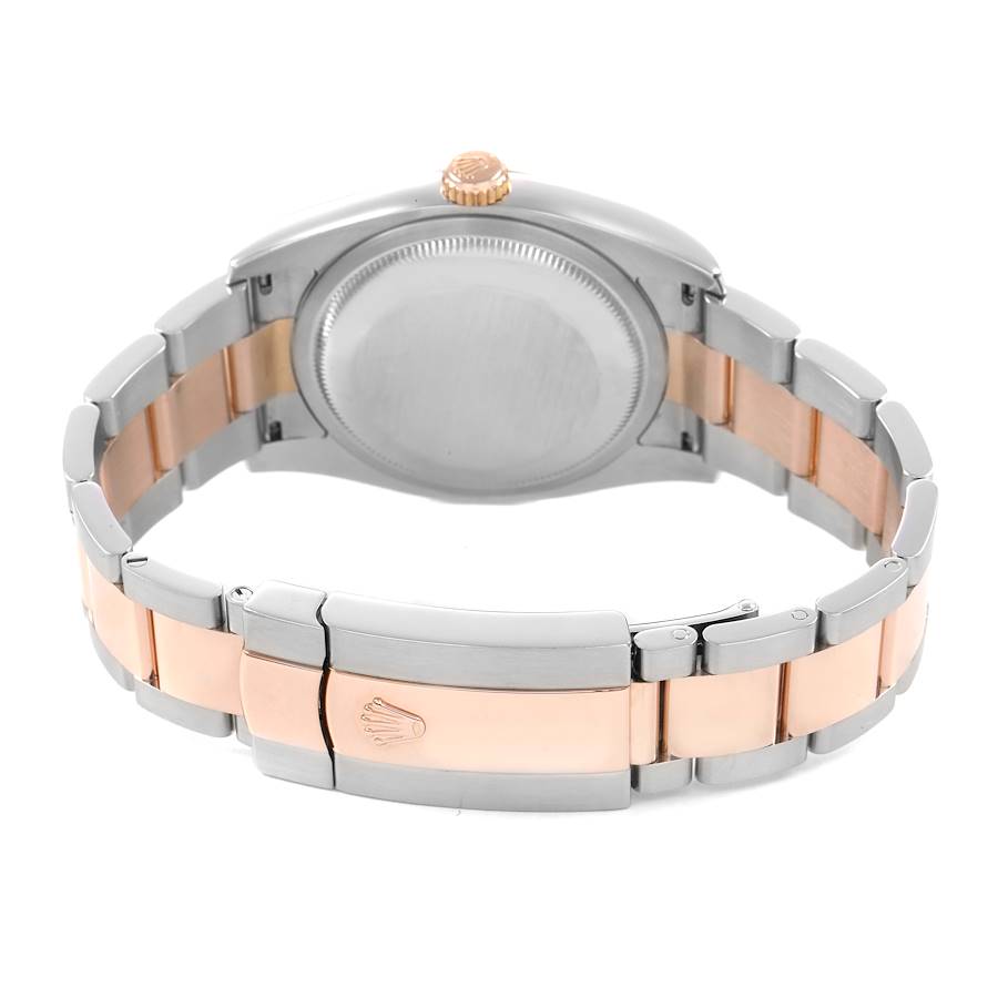 Ro_lex Datejust  Silver Concentric Dial Steel Rose Gold Mens Watch