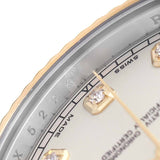Rol_ex Date_just  Steel Yellow Gold Silver Diamond Mens Watch