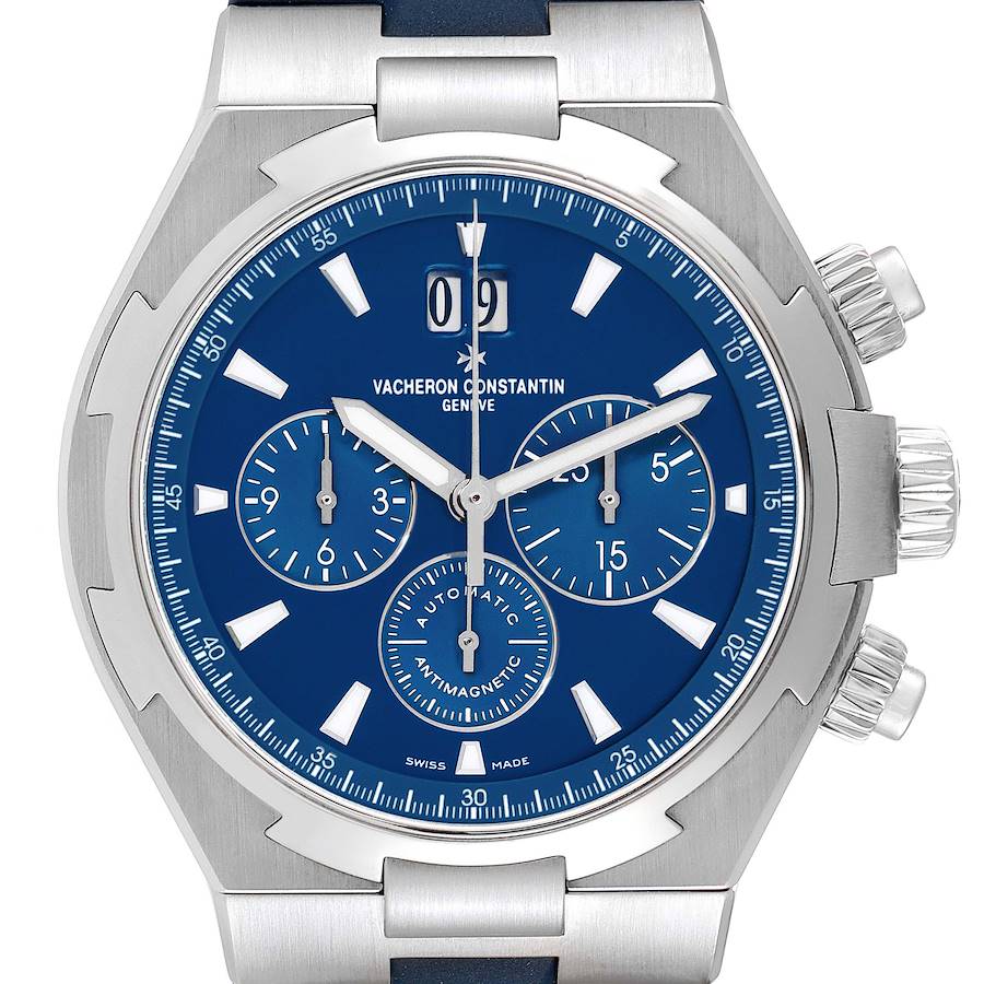 Vach_eron Const_antin Overseas Chronograph Blue Dial Watch