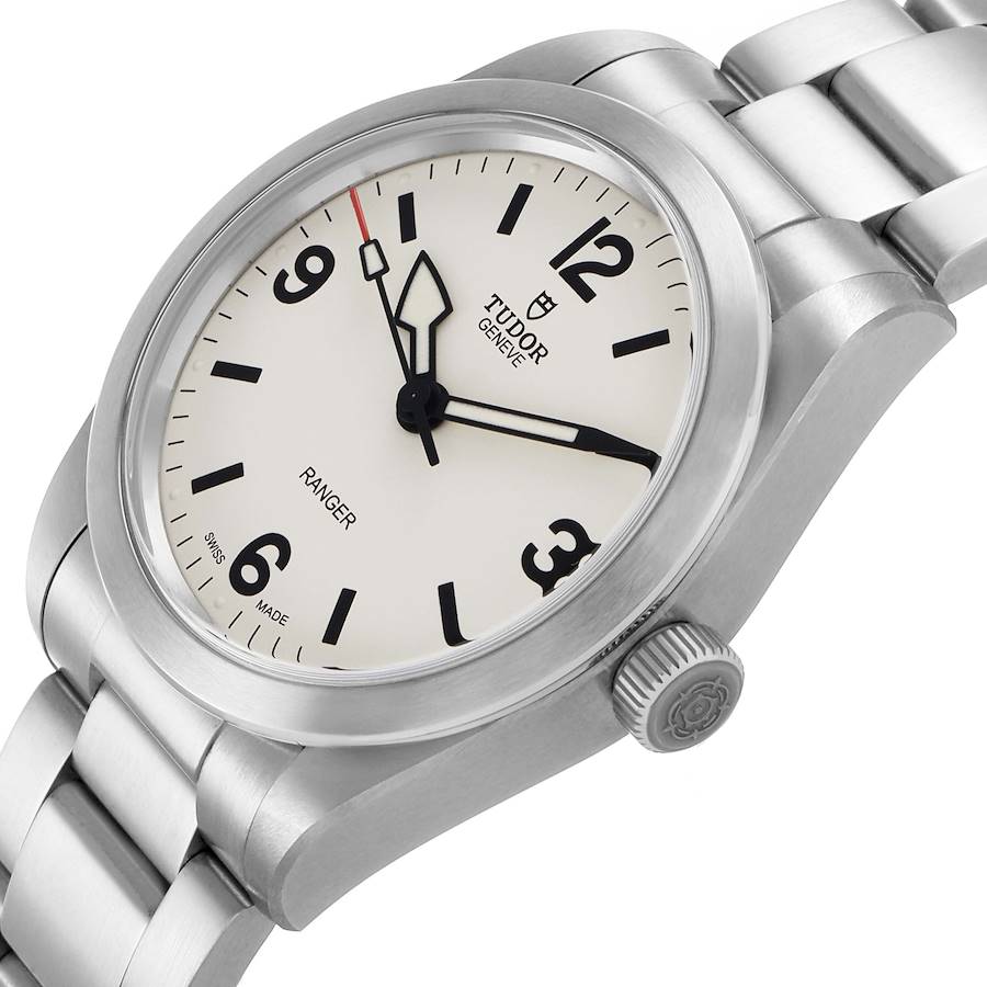 Tud_or Ran_ger  Beige Dial_ Steel Mens Watch  Box Card