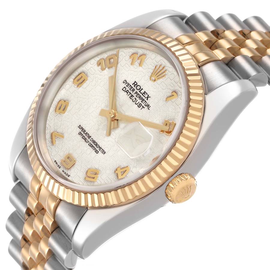 Ro_lex Datejust Steel Yellow Gold Anniversary Dial Mens Watch