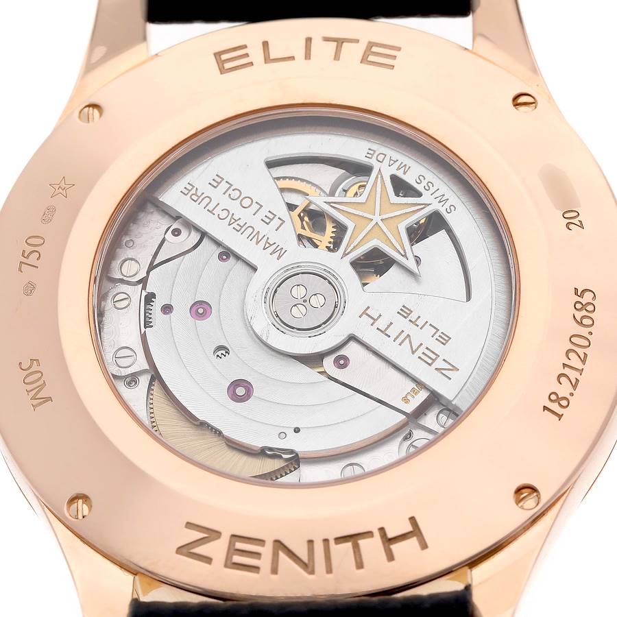Zen_ith Cap_tain Power Reserve Rose Gold Mens Watch Box Card