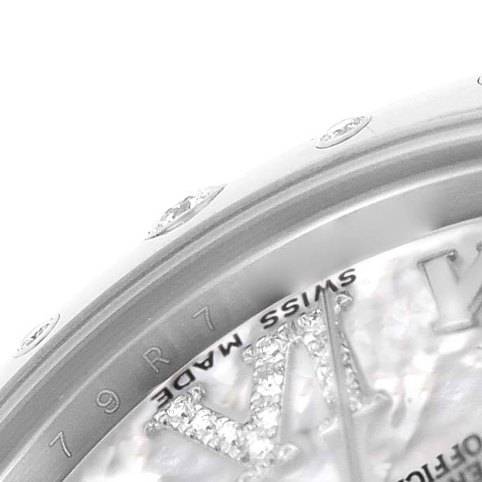 Ro_lexDatejust Midsize Steel White Gold MOP Diamond Watch  Box Card