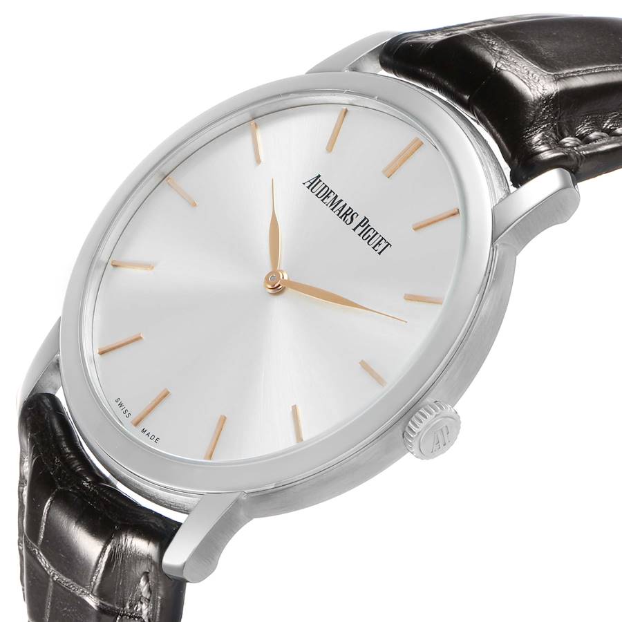Aude_mars Piguet Jules Extra Thin Silver Dial White Gold Watch