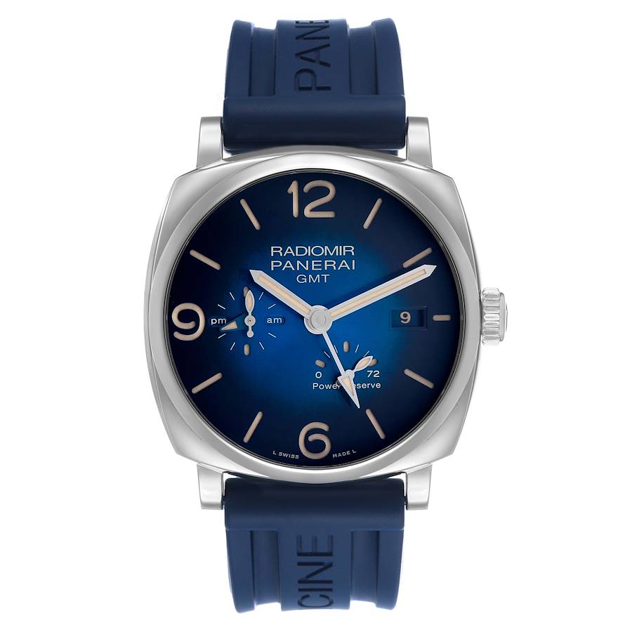 Pane_rai Radi_omir  GMT Power Reserve Steel Mens Watch Box Papers