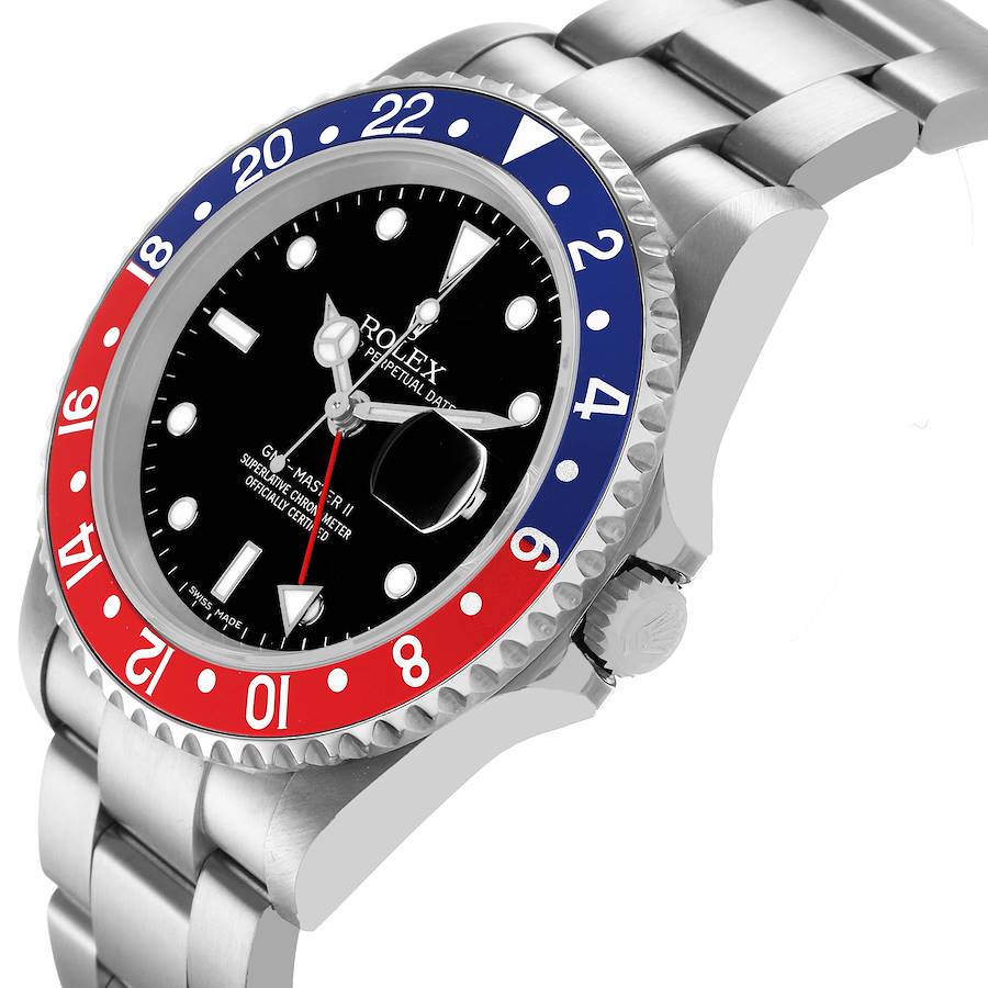 Ro_lex GMT Master Steel Pepsi Blue Red Bezel Error Dial Mens Watch