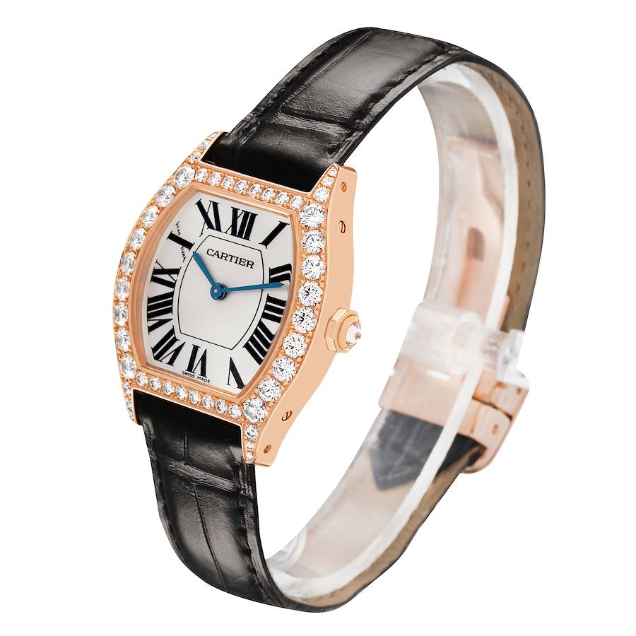 Cartier _Tortue Rose Gold Diamond Bezel Ladies Watch WA