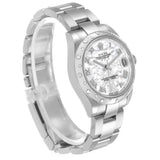 Ro_lexDatejust Midsize Steel White Gold MOP Diamond Watch  Box Card