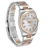 Ro_lex Datejust  Silver Concentric Dial Steel Rose Gold Mens Watch