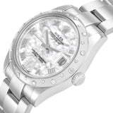 Ro_lexDatejust Midsize Steel White Gold MOP Diamond Watch  Box Card